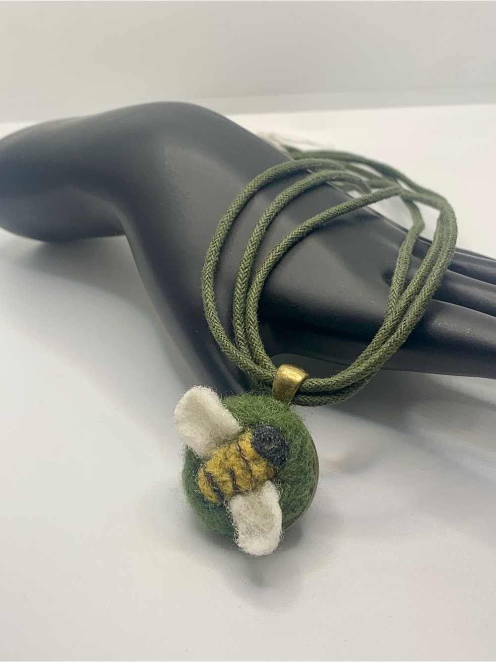 Handmade Felted Bee Necklace